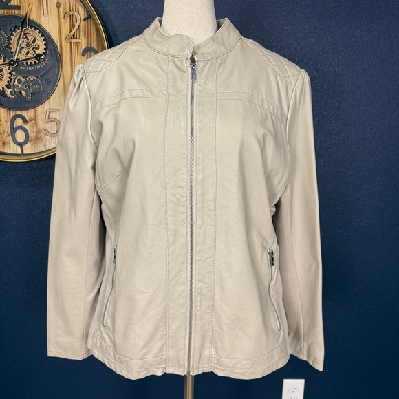 Black Rivet Women's Light Tan Vegan Leather Jacket Plus Size 2X - Picture 1 of 10